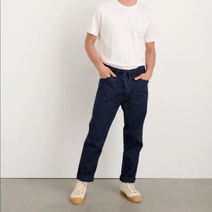 Alex Mill Pull-On Button Fly Pant Navy Sz L